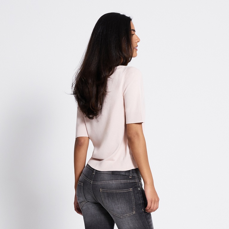 Fine-knit tee "Ada" powder pink